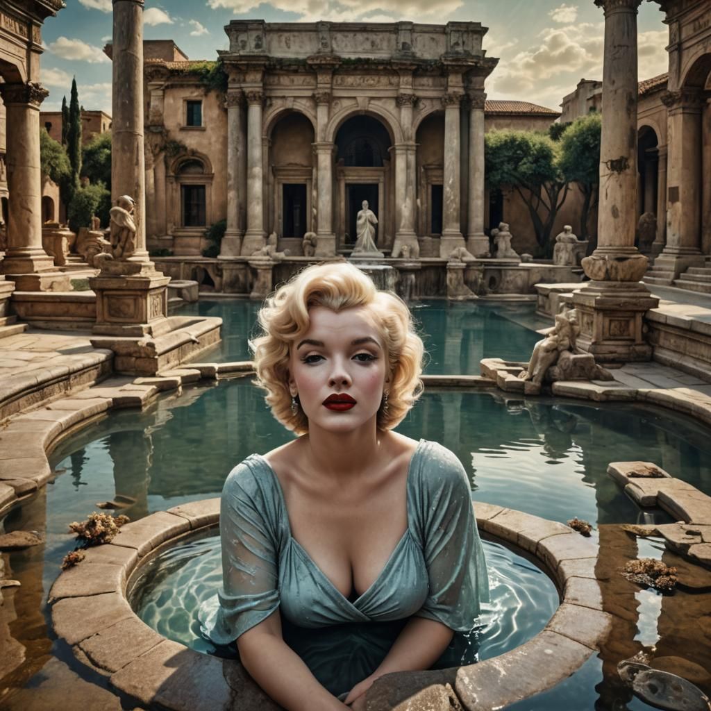 Marilyn Monroe as Alma-Tadema Painting