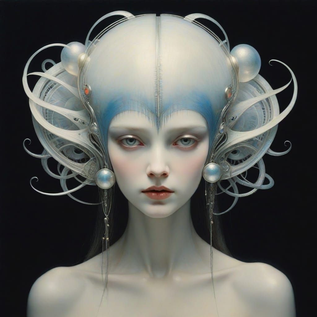 Cosmic Dream in Art Nouveau Style