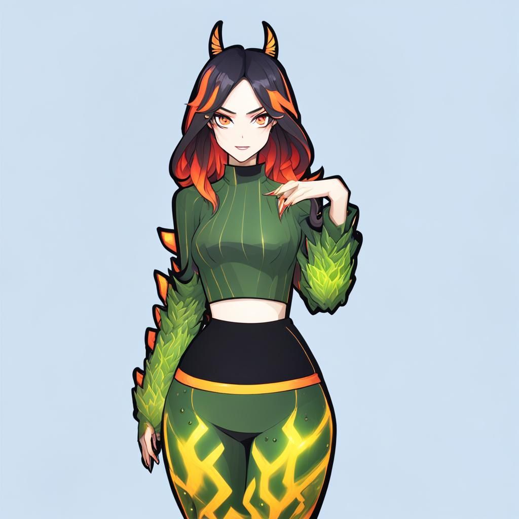 Light Monster Girl Character in Hot Style