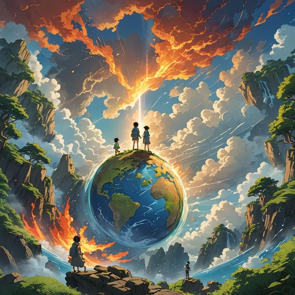 Four Elements Create Earth: Studio Ghibli Anime