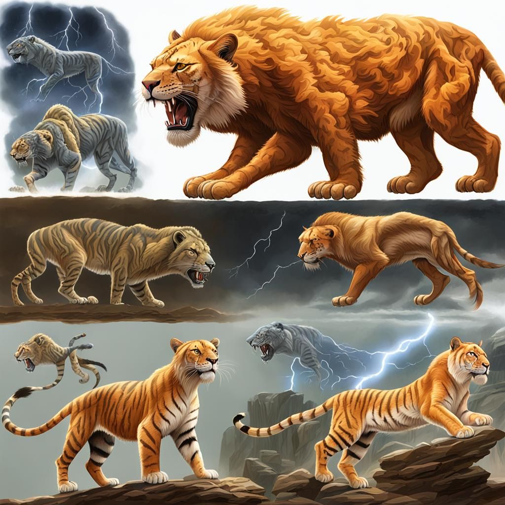 Alien Exoplanet with Sabertooth Creatures Concept Art