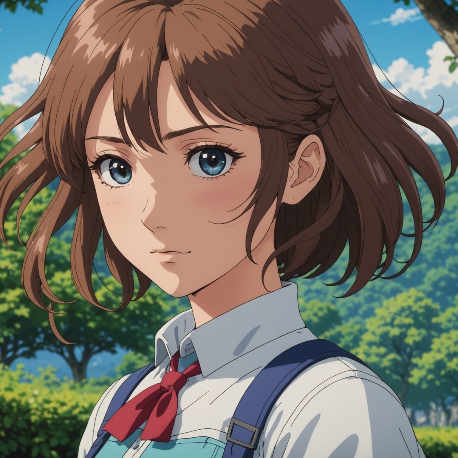 Anime Girl in Dynamic Pose with Detailed Cel Shading