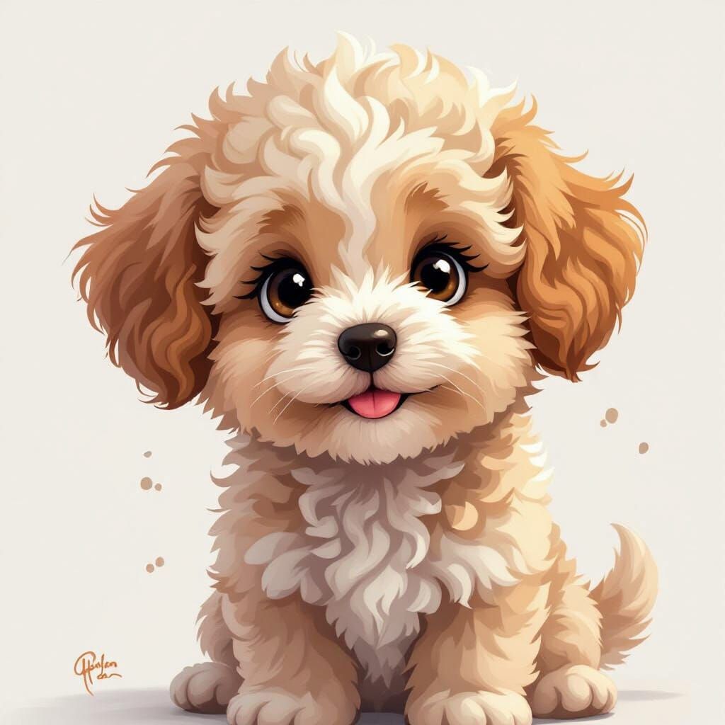 Pastel Puppy Portrait in Beatrix Potter Style
