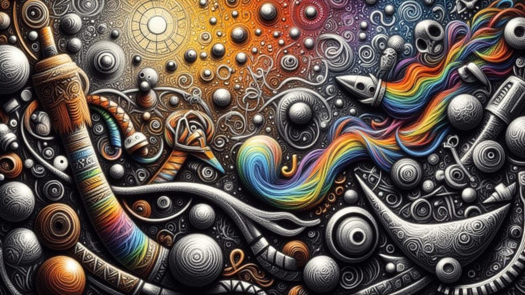 Kinetic Pointillism Fractals in Geometric Art Nouveau Style