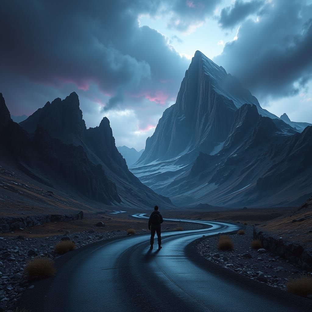 Ethereal Mountain Landscape in a Fantastical World