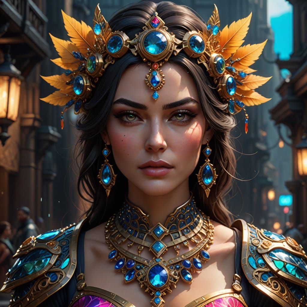 Ethereal Beauty in Vibrant Oil Painting Style