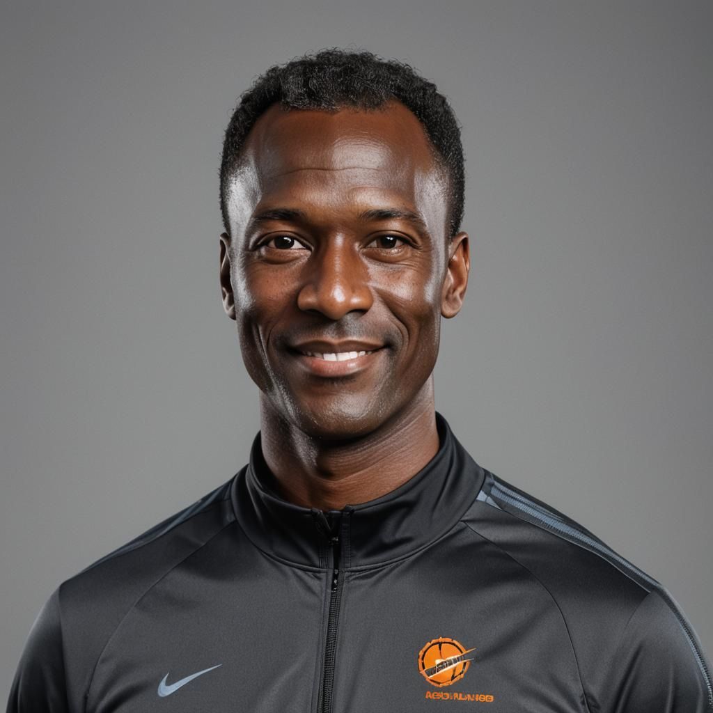 Detailed Studio Portrait of Soccer Manager in 85mm Photograp...