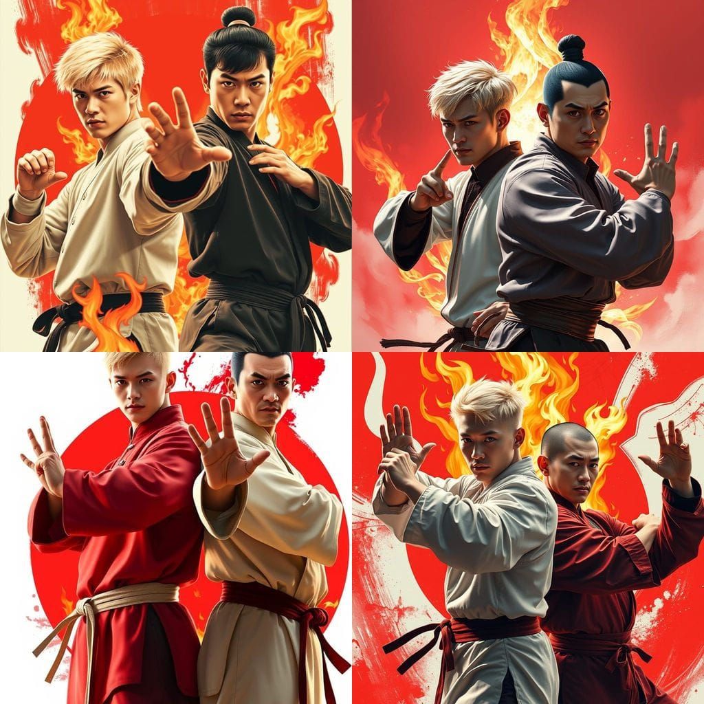 Kung Fu Movie Poster with Two Martial Artists