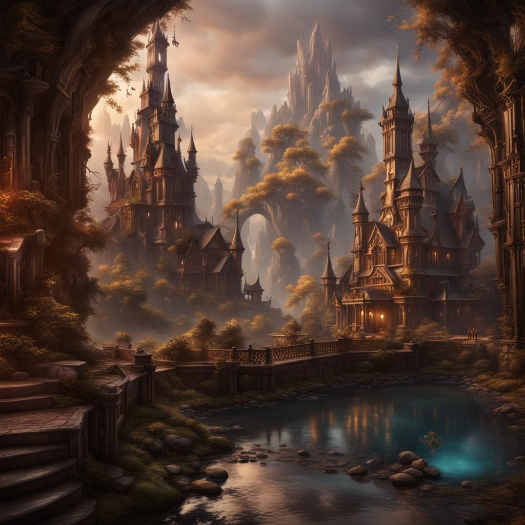 Fantastical Book in Detailed Matte Painting