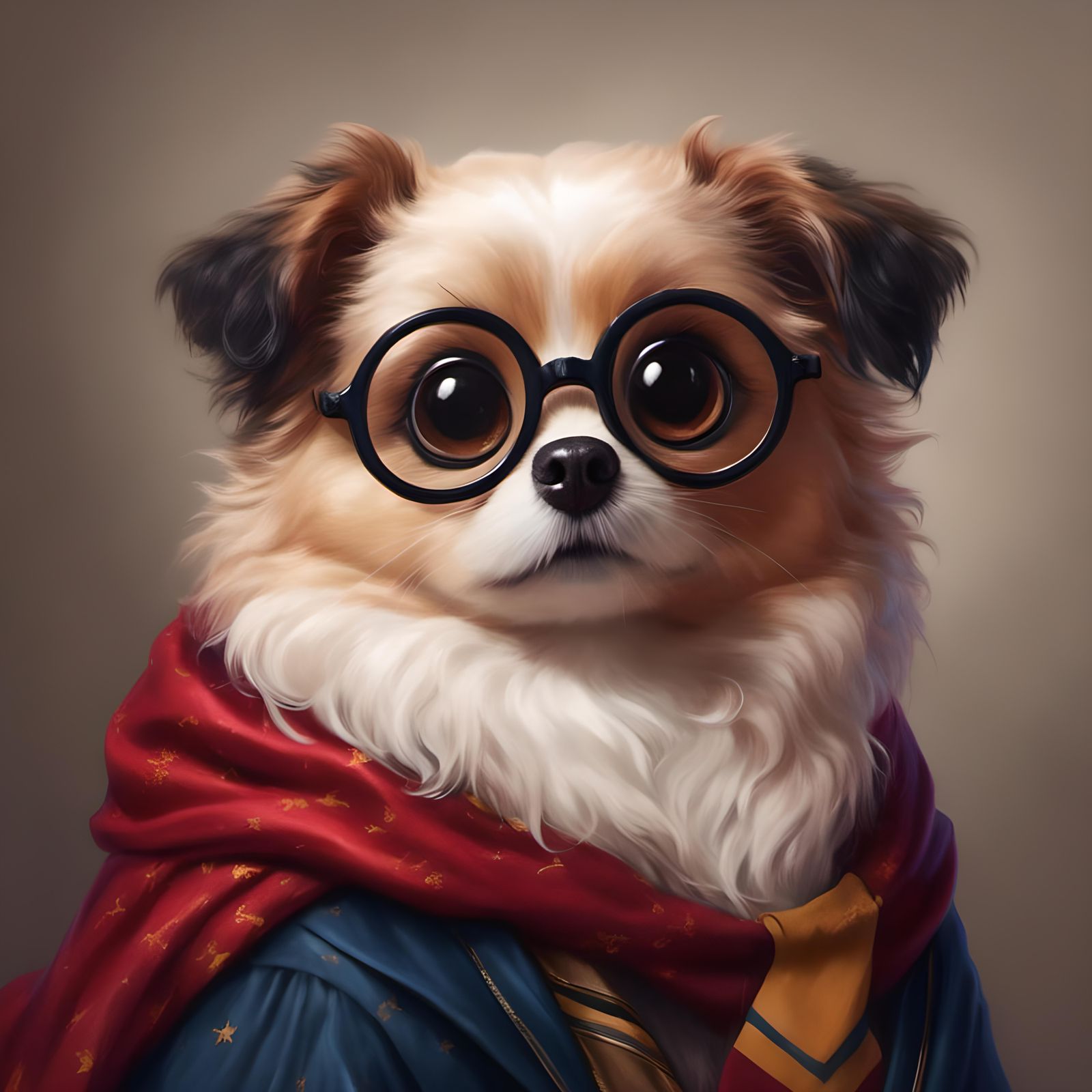 Dog as Harry Potter: A Cute Animal Portrait