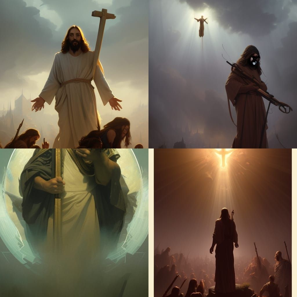 Jesus in Dark Fantasy Concept Art Style