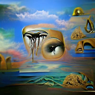 Surreal Closed Eye Visuals in Oil, Dali Style
