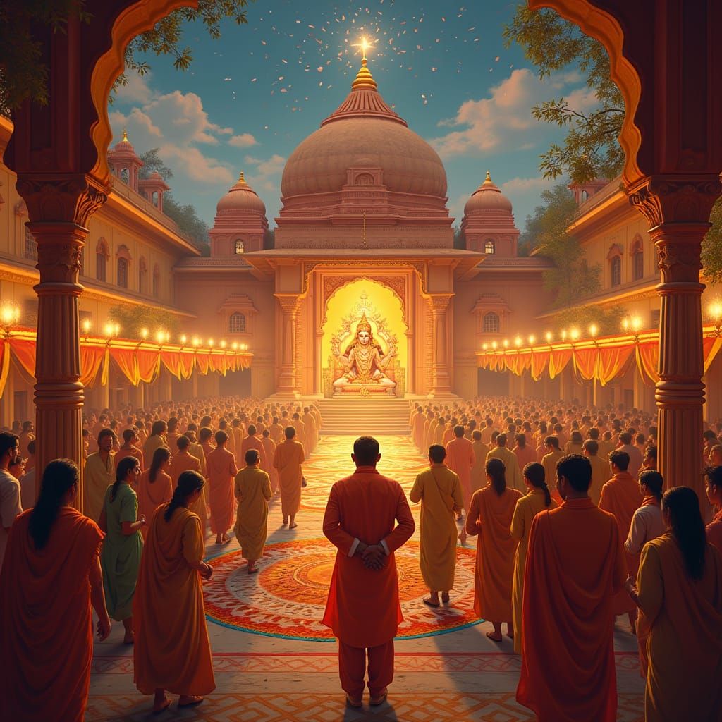 Temple of Joyous Celebration in Vibrant Rajasthani Style