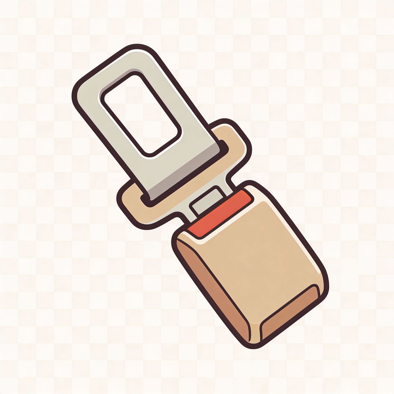 Clean Flat Vector Seat Belt Buckle Illustration