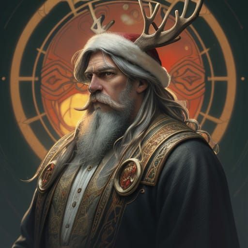 Santa Claus in Elegant Art Nouveau Style