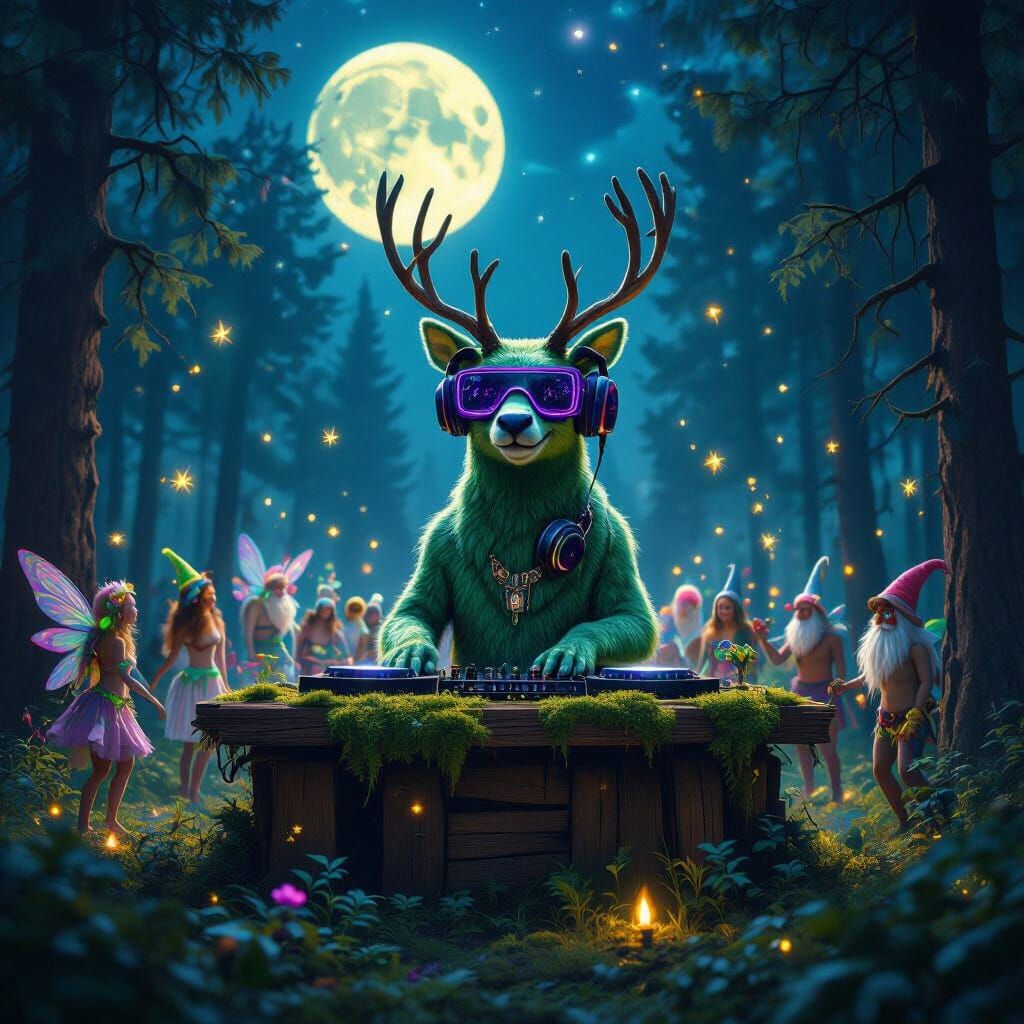 Psychedelic Finnish Forest Party with Dancing Aliens and Moo...