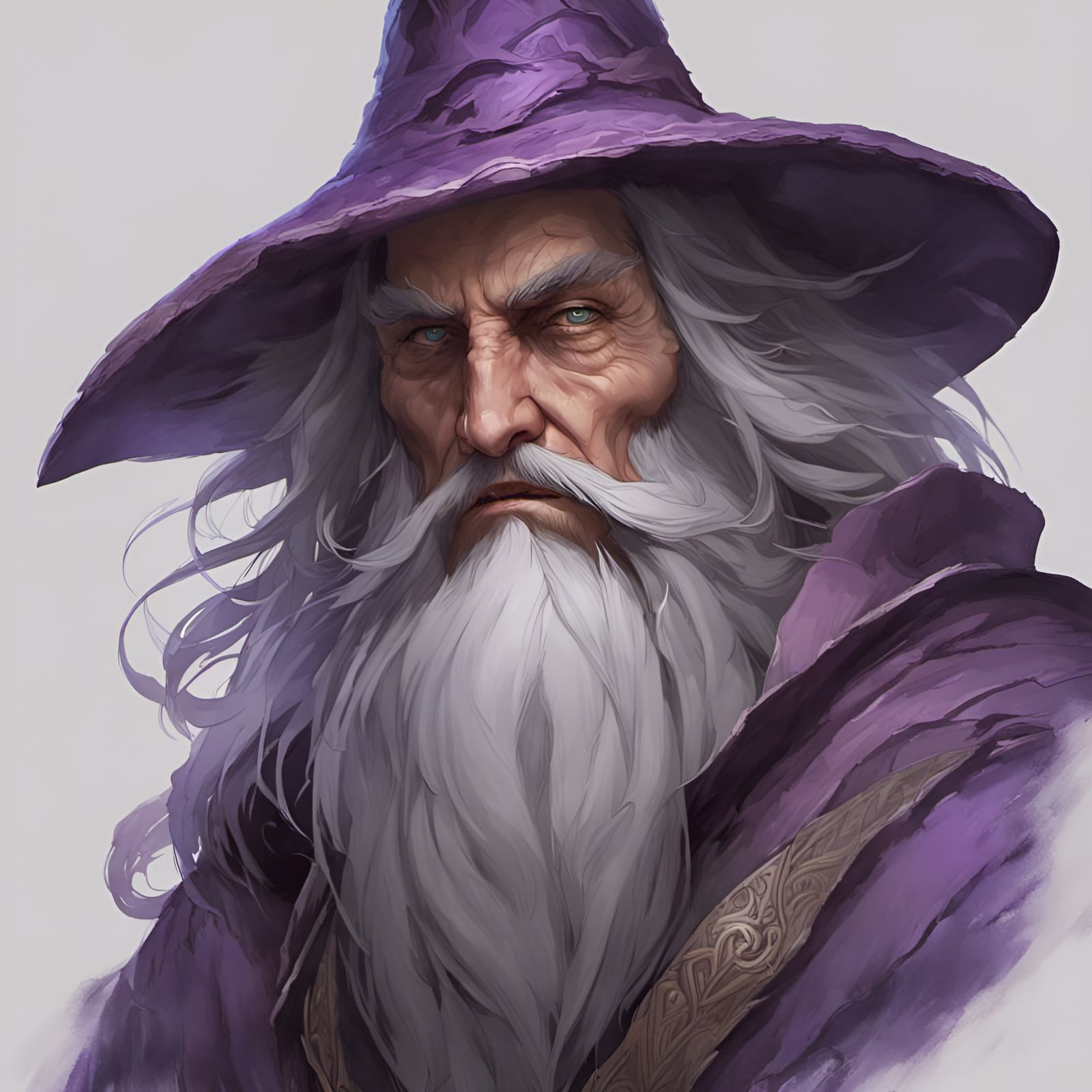 Scarred Wizard Portrait in Detailed Fantasy Style
