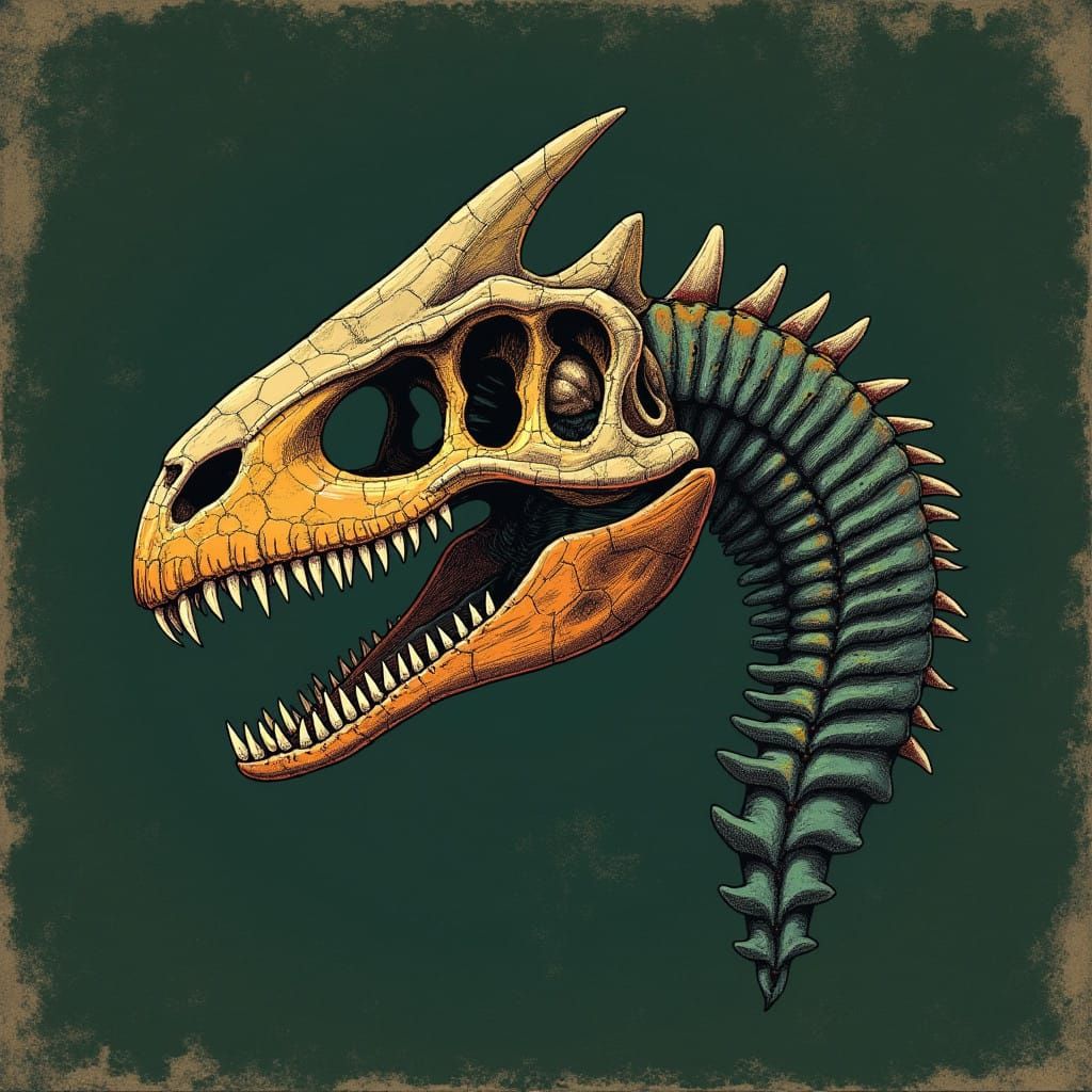 Surreal Prehistoric Skull Revealed in Vintage Scientific Sty...