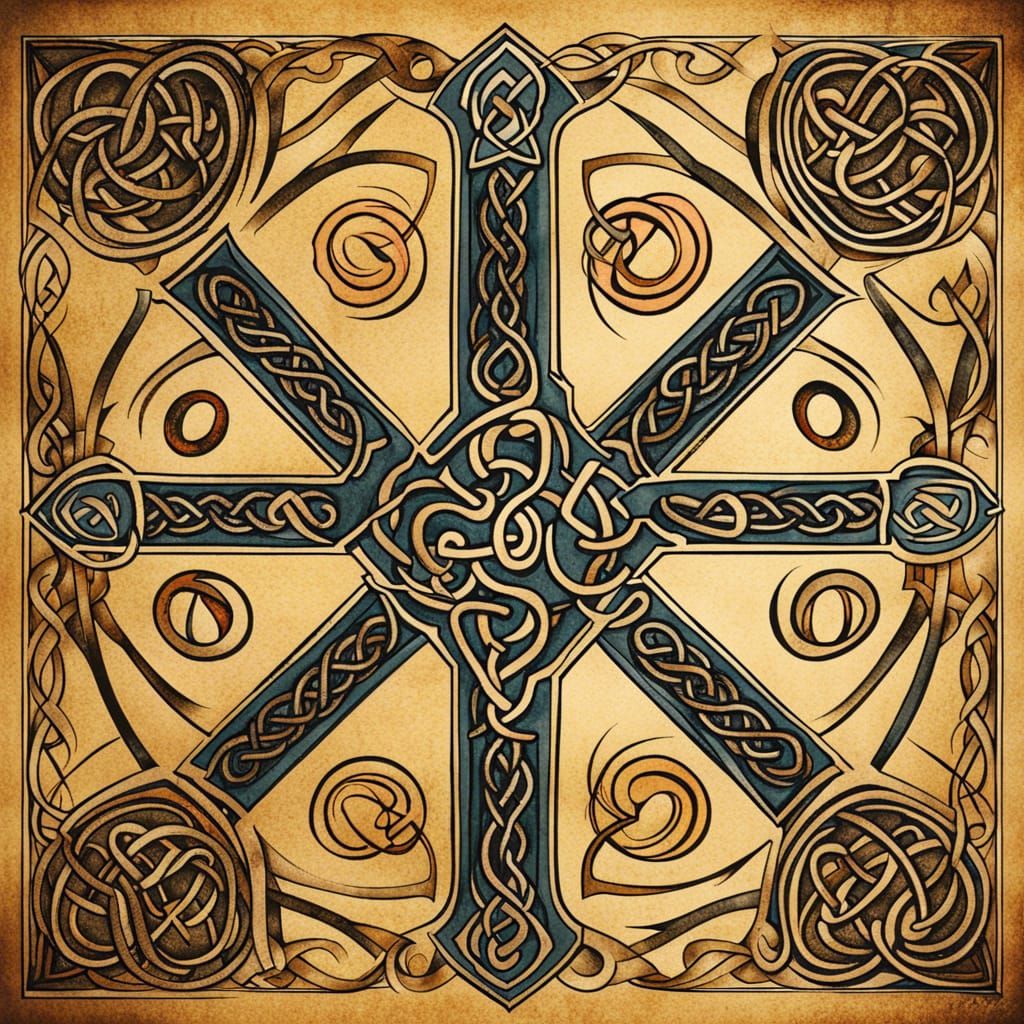 Celtic Knot Calligraphy in Book of Kells Style