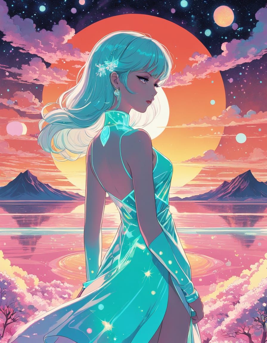 vibrant, dreamlike, impressionist style