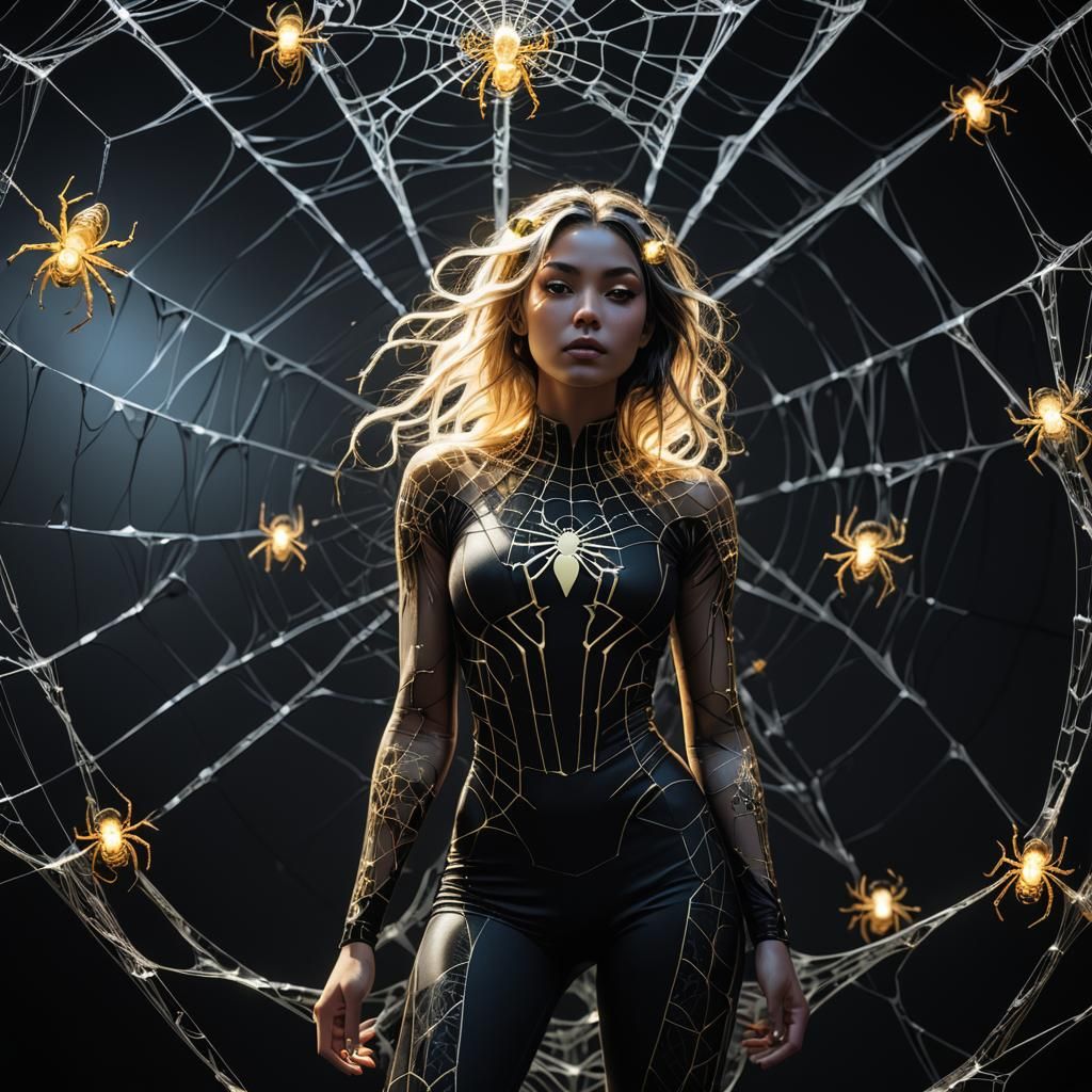 Glowing Goddess of the Night in Hyper-Realistic Photoshoot