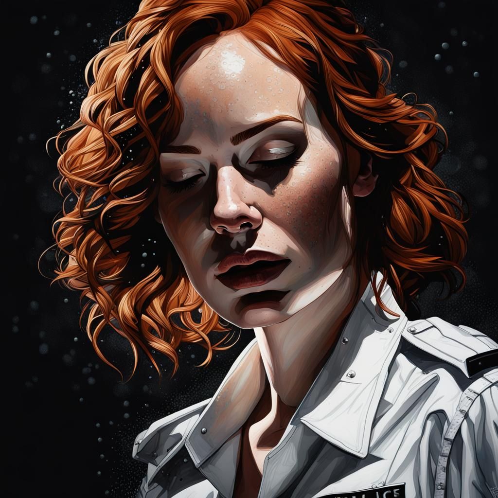 Christina Hendricks in Dramatic, Hyperrealistic Portrayal