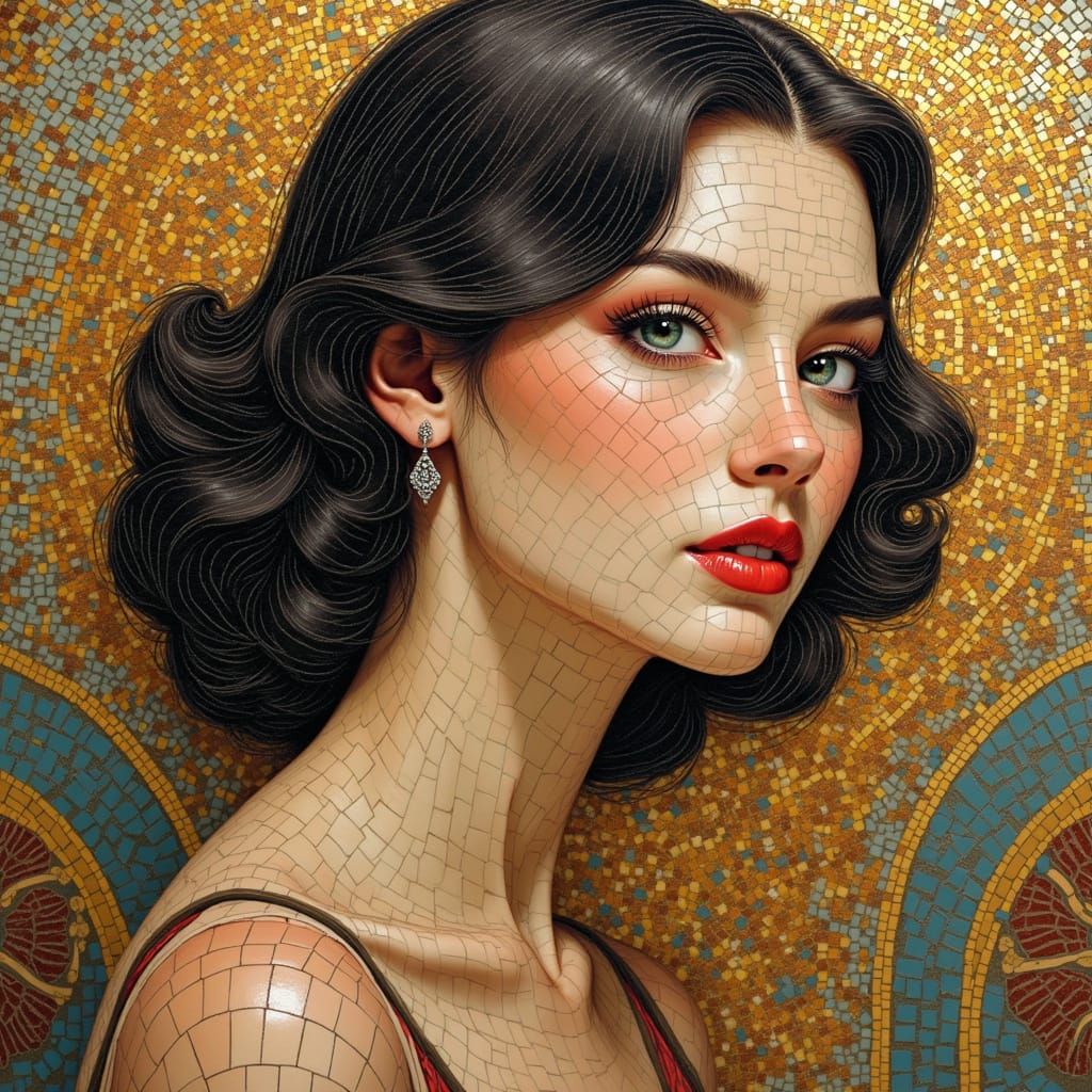Glamorous Art Deco Portrait of a Stunning Lady