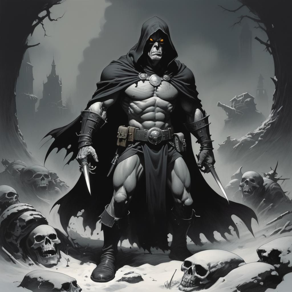 Grimdark Scene in Dark Fantasy Style