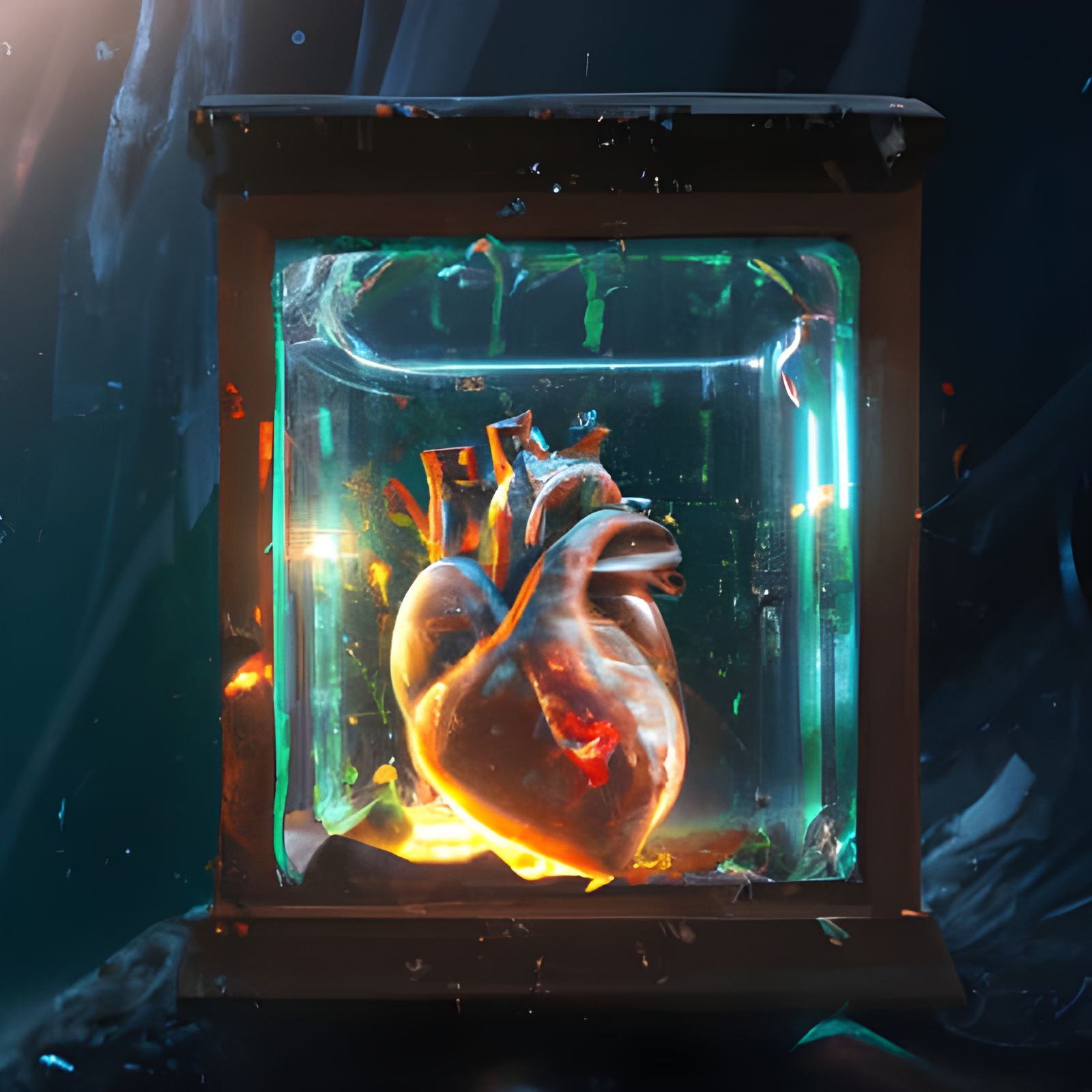 Bleeding Heart Inside Glass Box: Fantasy Concept Art