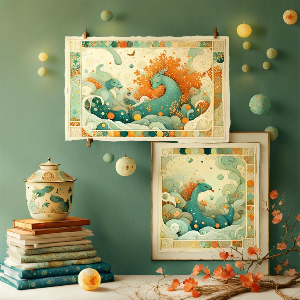 Intricate Magical Illustration in Watercolor Style