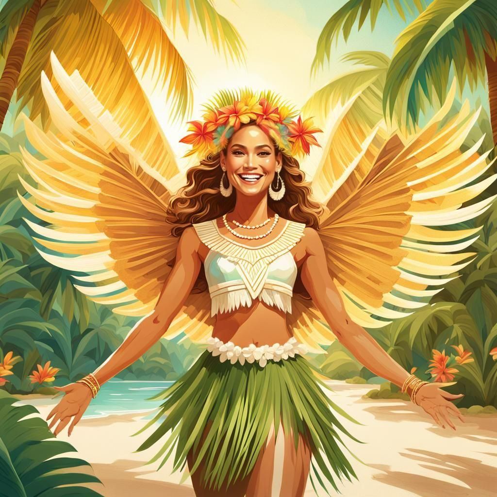 Joyful Angel in Tropical Paradise