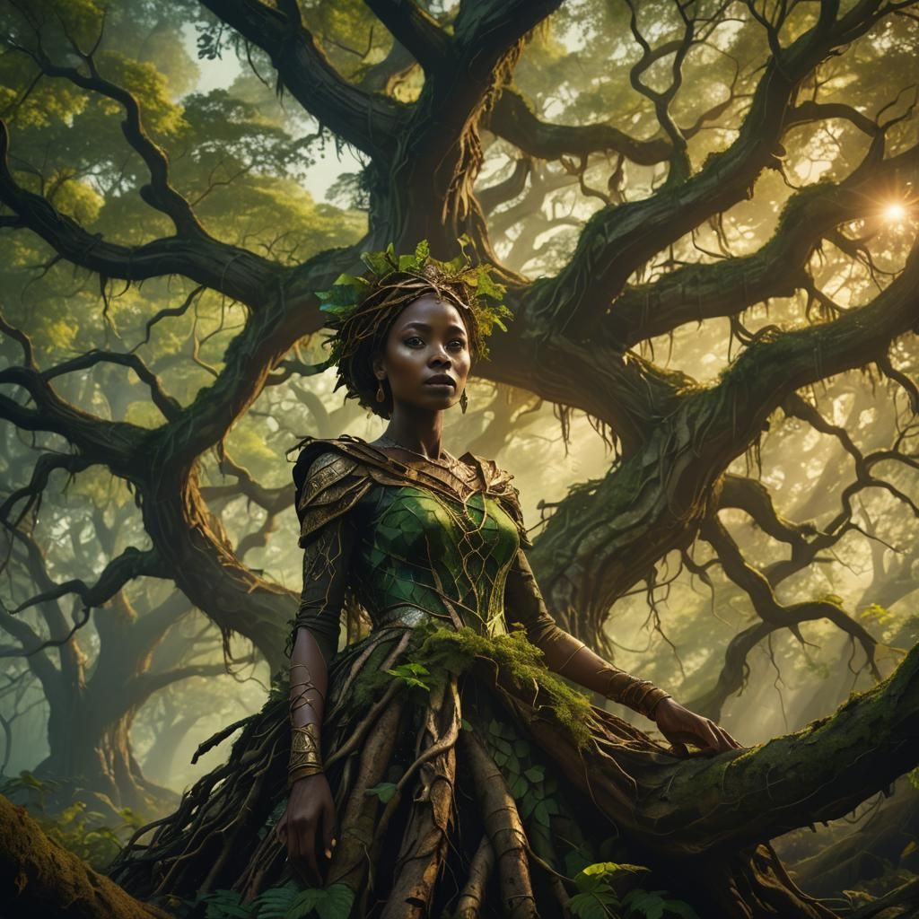 Mystical Forest Woman in Fantasy Concept Art
