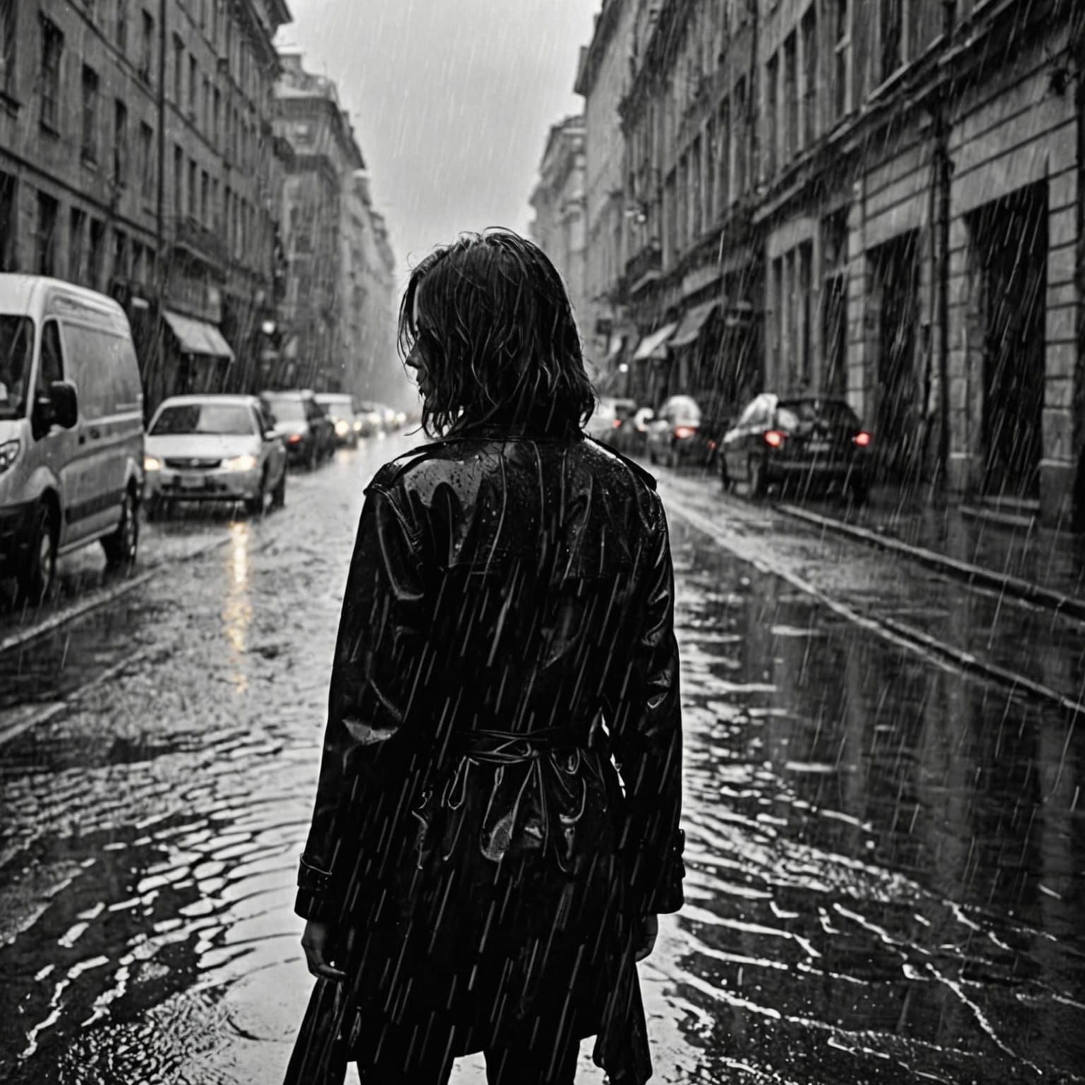 Vibrant Storm with Rain in Watercolor Style