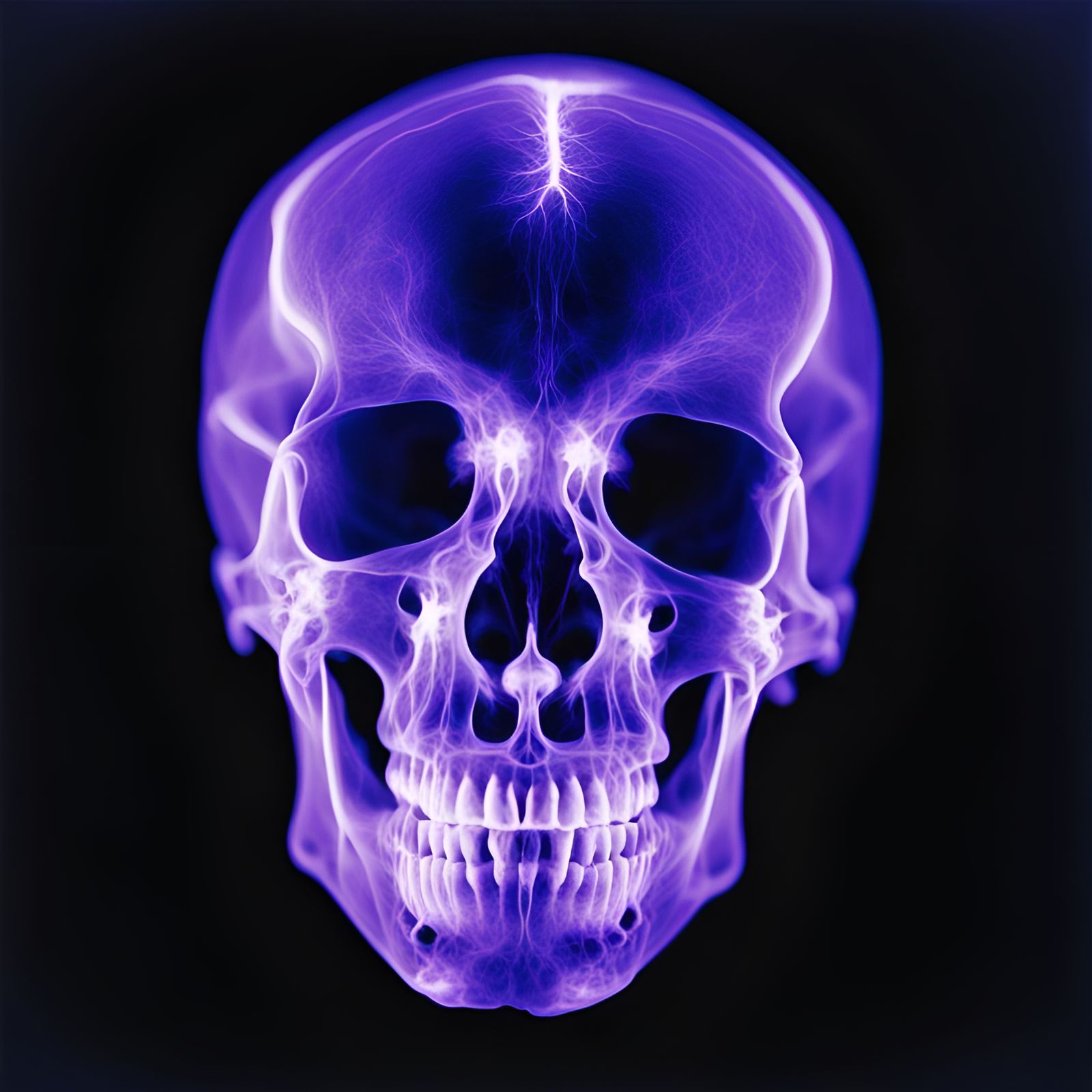 Ethereal Kirlian Photograph of a Human Skull
