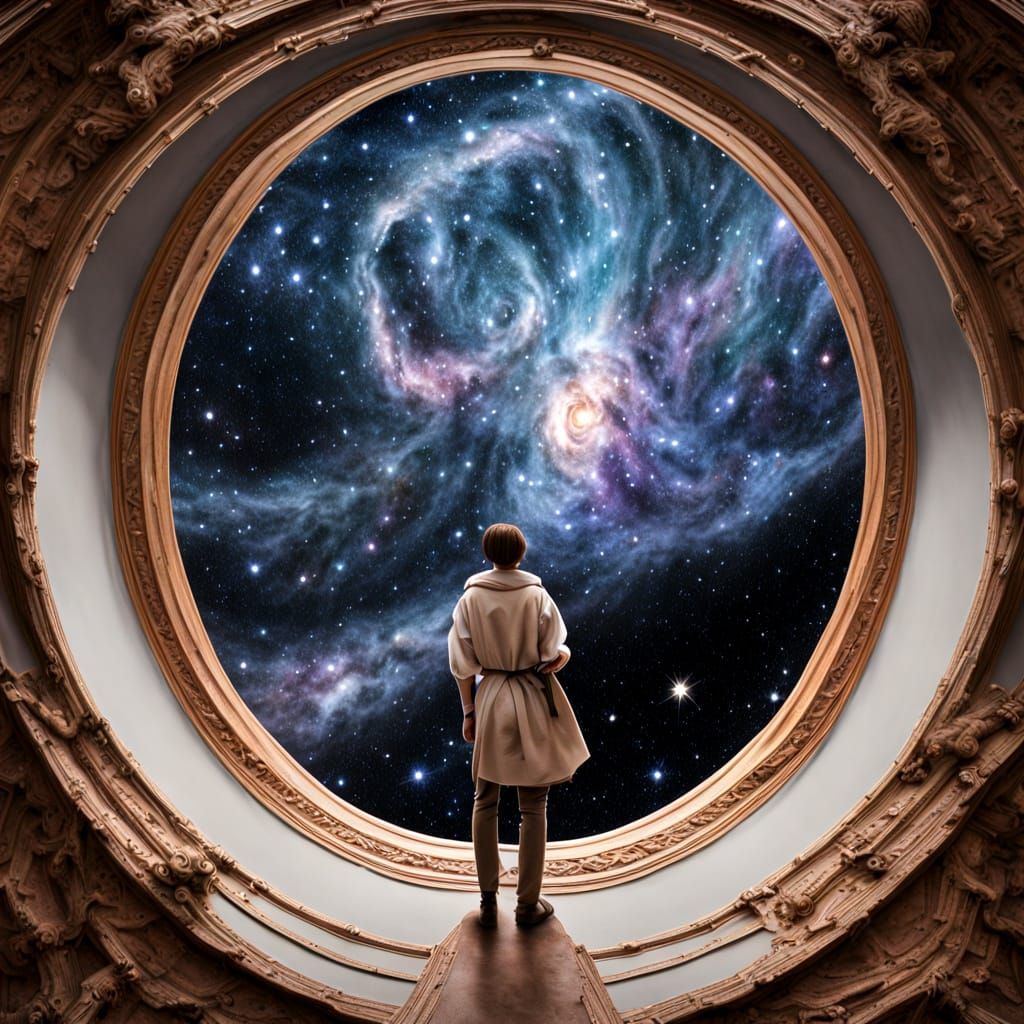 Celestial Moment of Grace Under Starlit Universe