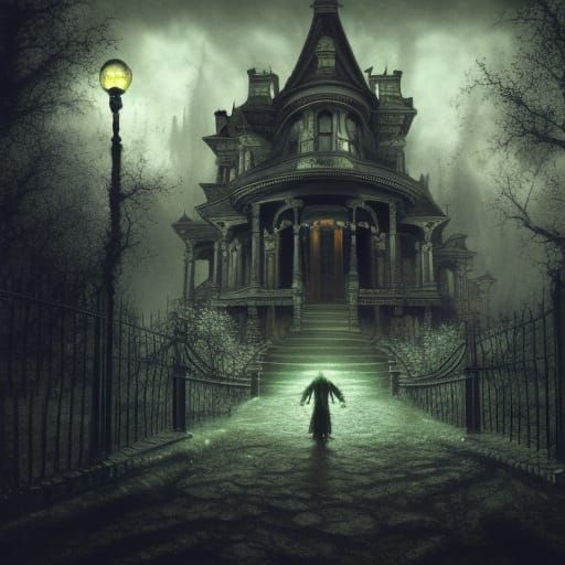 Haunted Victorian Mansion in Clockpunk Style
