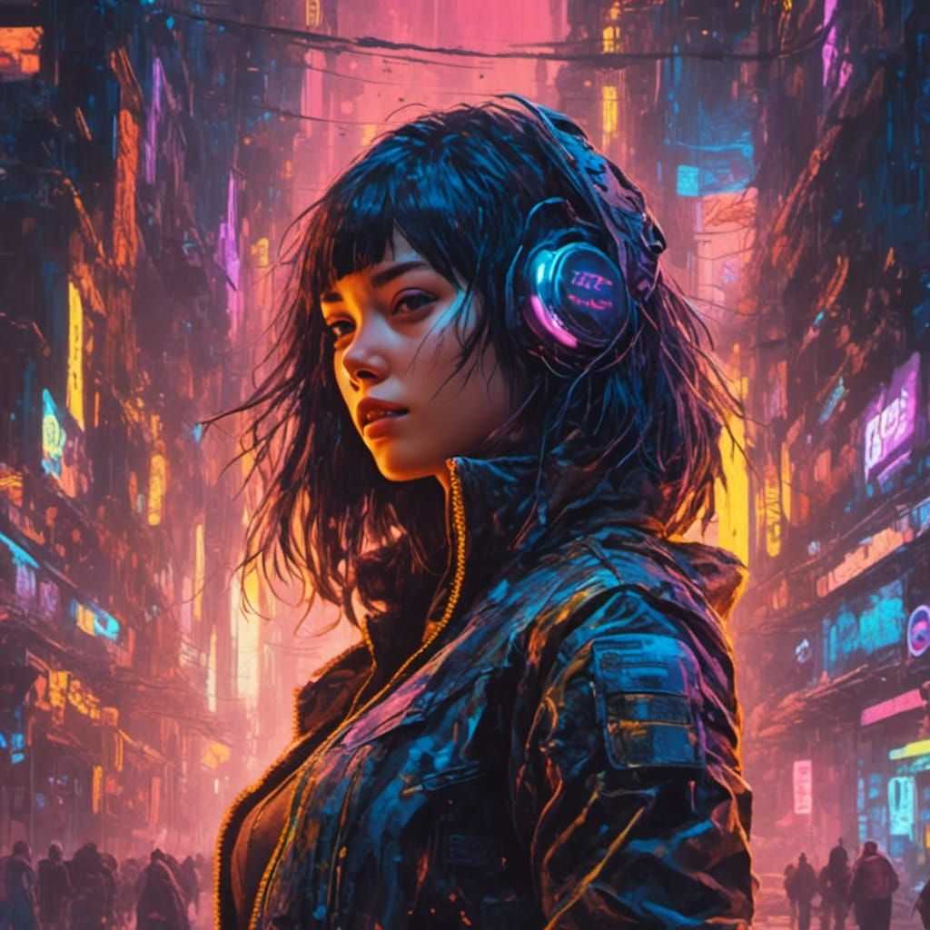 Neon Cityscape: Cyberpunk 2099 in Blade Runner Style