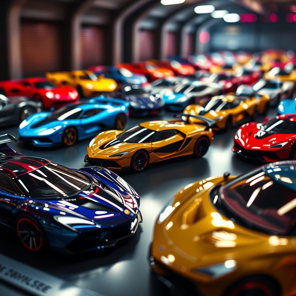 High-Performance Supercars Collection with Lightspeed Effect...