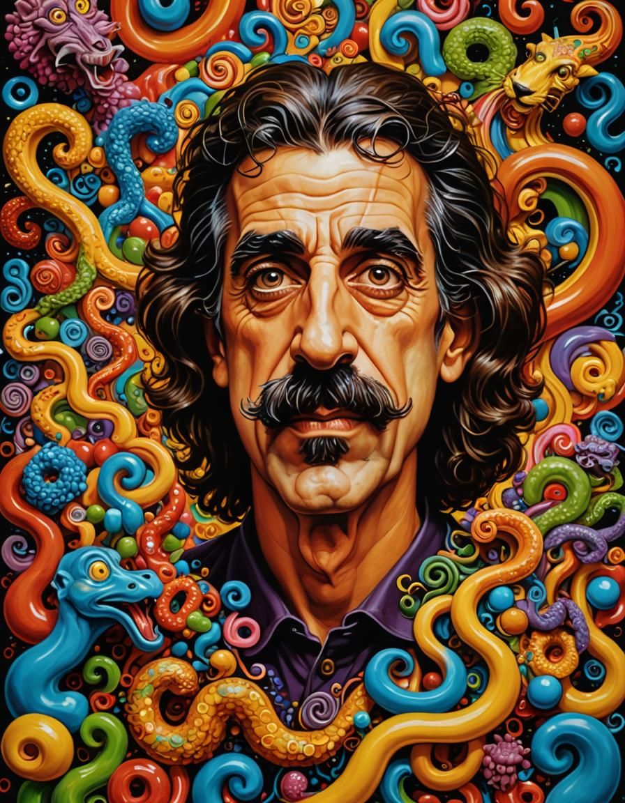 Frank Zappa with baby snakes