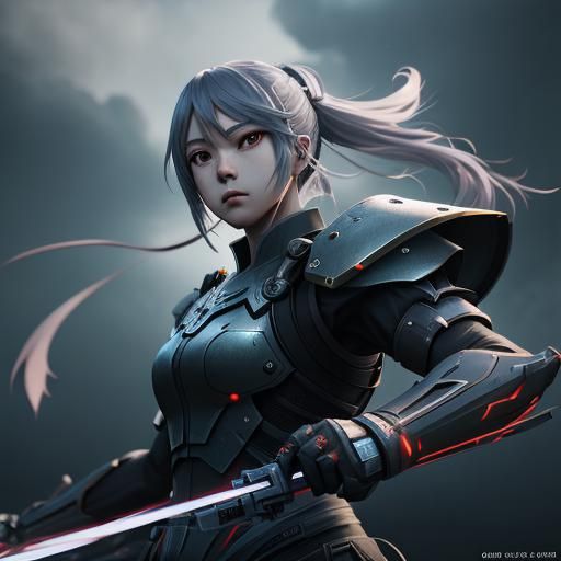 Detailed 3D Anime Combat Scene