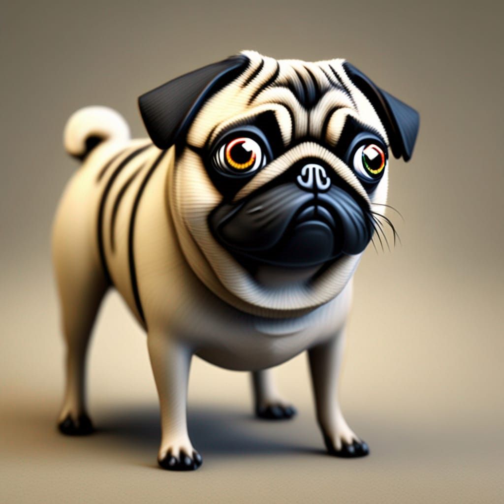 Realistic AI-Generated Image of a Pug
