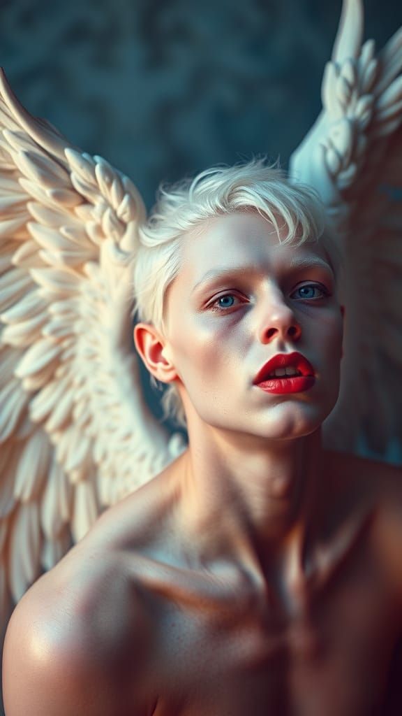 Provocative Angel Optical Illusion in Photorealistic Style