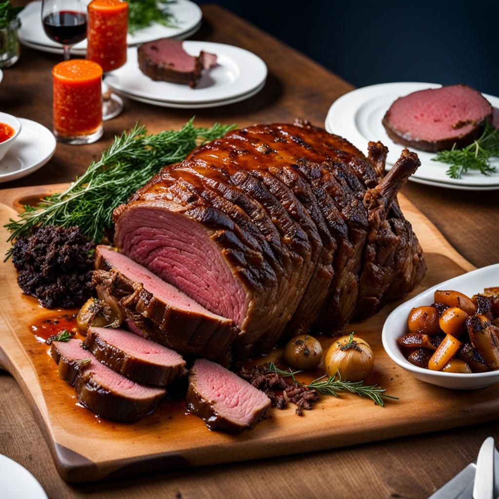 Surreal Roast Beast on Dinner Table