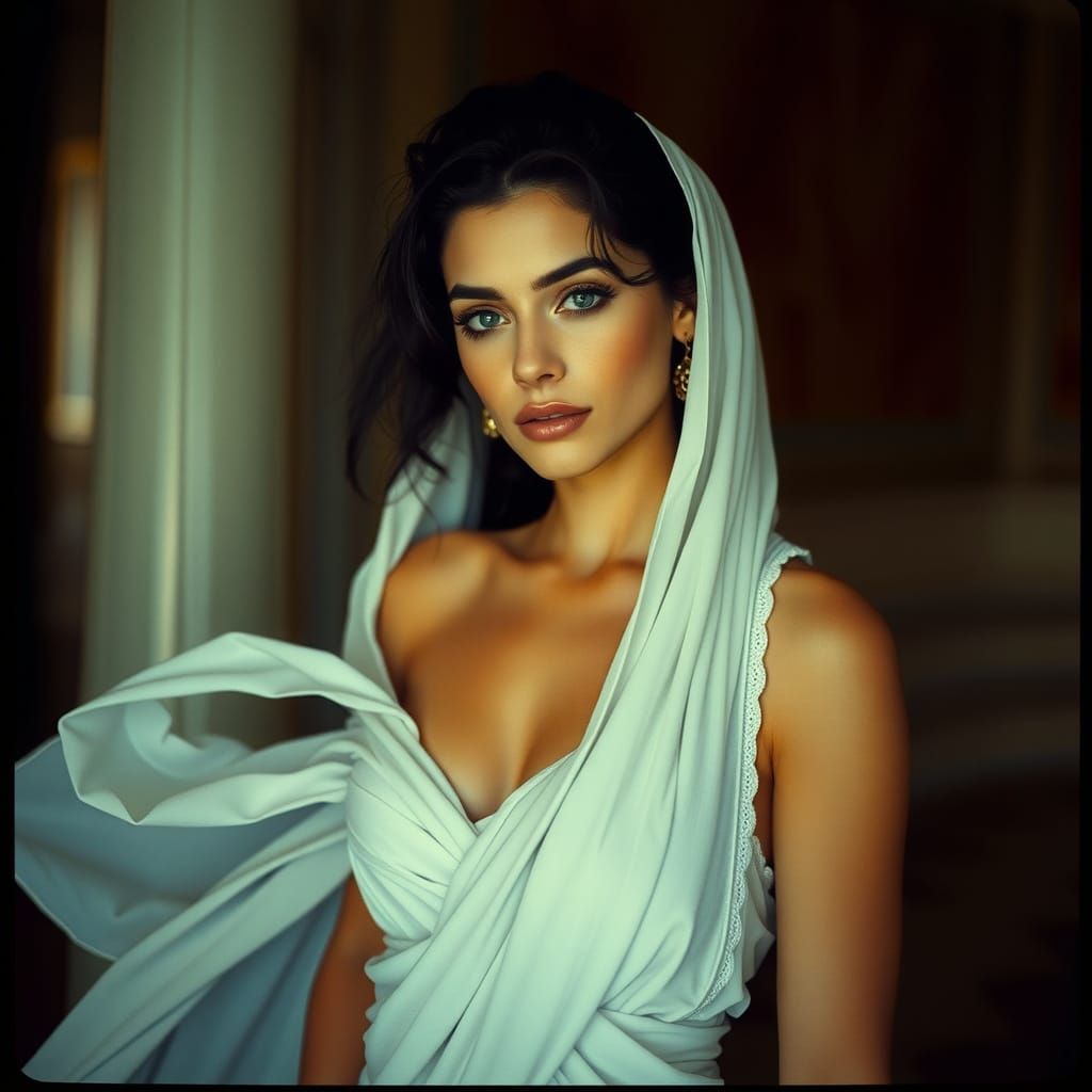 Timeless Greek Beauty in Cinematic Lighting