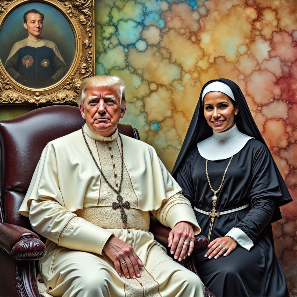 Trump in Surreal Oval Office Scene with Melania and Elon Mus...