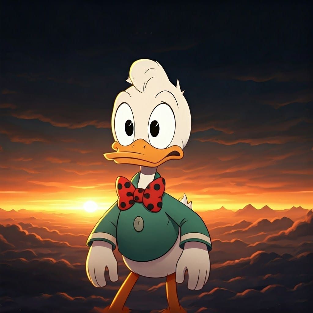 Launchpad McQuack in Flight: A Digital Matte Painting
