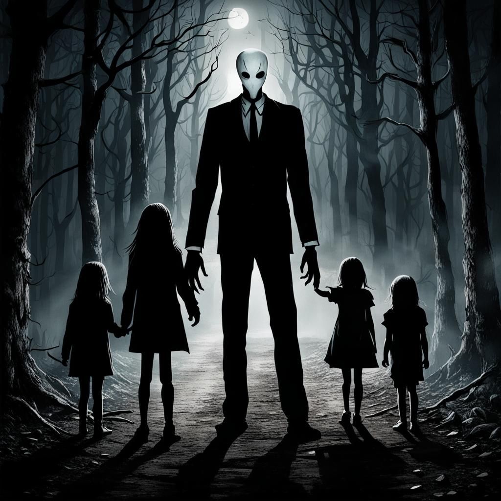The Slender Man Following Children at Night