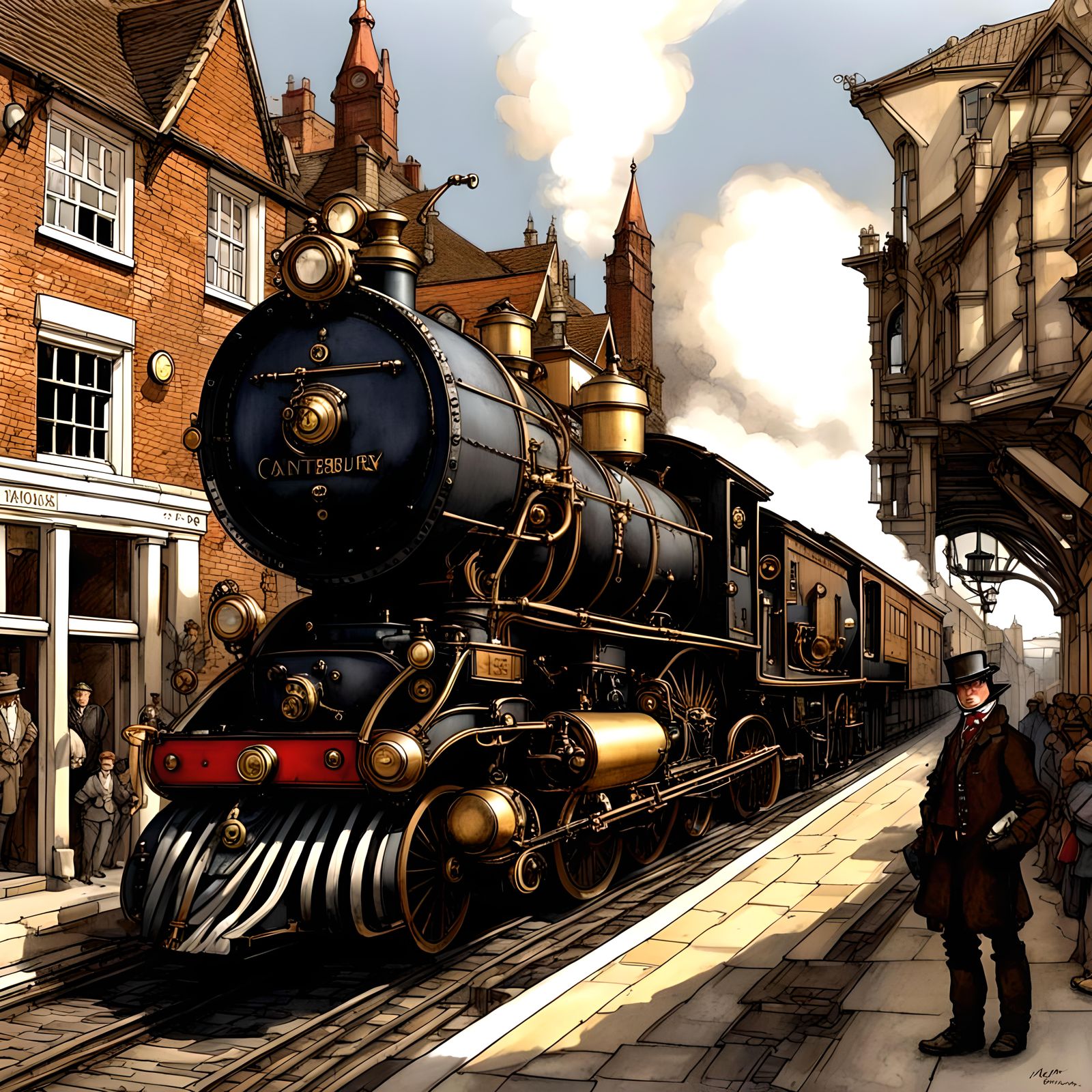 Steampunk Canterbury: A Rackham-Inspired Vision