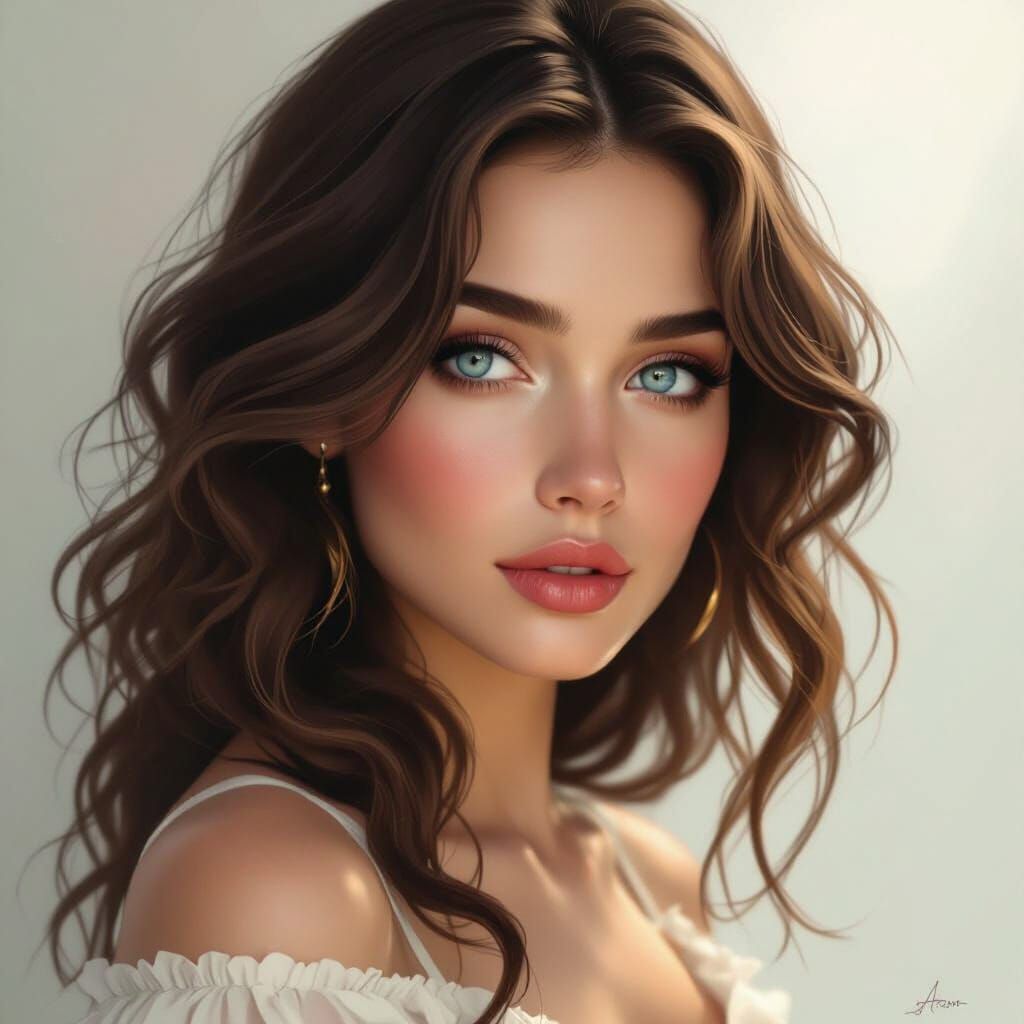 Juliette Ferrars Portrait in Romantic Painterly Style