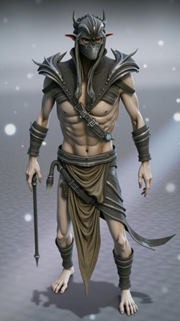 Icy Demon Portrait in 3D Anime Style